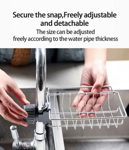 Kitchen Stainless Steel Sink Drain Rack Soap and Sponge Holder