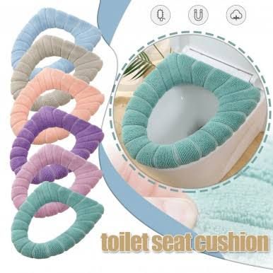 Toilet Seat Cushion Cover Bathroom Toilet Mat Cover Warm Washable